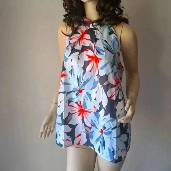Top Chic floral print halter style - Picture 1 of 4